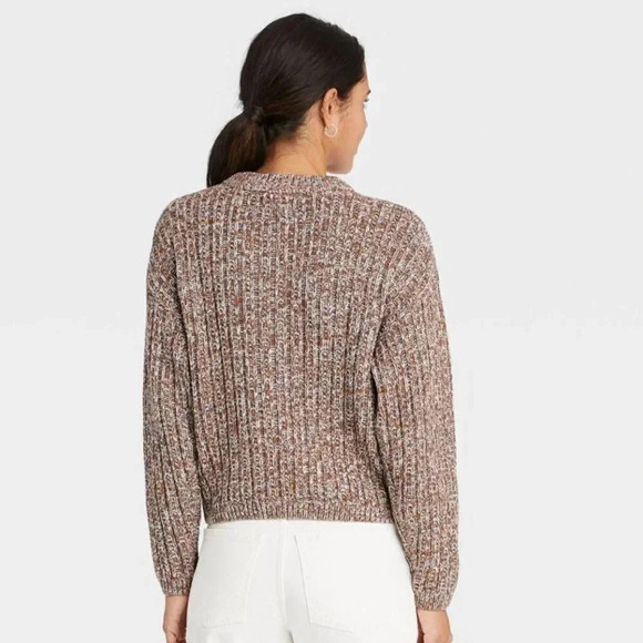 Universal Thread Brown White Crew neck Pullover Sweater XS - Picture 2 of 8